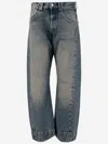 Armarium Washed Denim Jeans With Classic Five-pocket Design In Blue