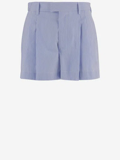 Armarium Cotton Shorts With Striped Pattern In Blue