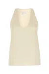 Armarium Cream Stretch Satin Bianca Top In Neutral