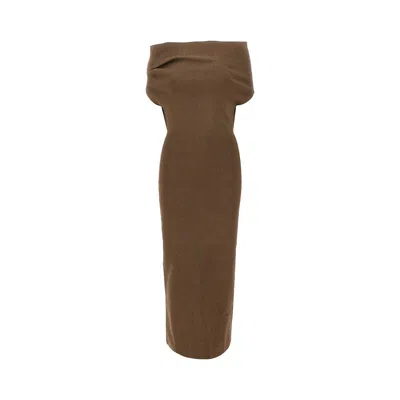 Armarium 'debra' Knitted Midi Dress In Brown