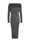 Armarium Debra Off-the-shoulder Wool Midi Dress In Black