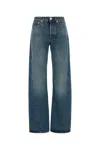 Armarium Washed Denim Jeans With Classic Five-pocket Design In Blue