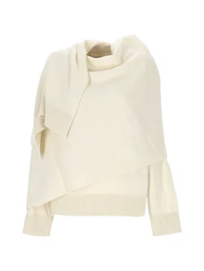 Armarium Draped-detail Sweater In Gold