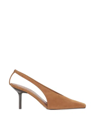 Armarium Evelina Square-toe Suede Pumps In Brown