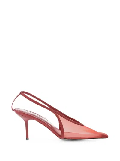 Armarium Evelina Square-toe Slingback Pumps In Red
