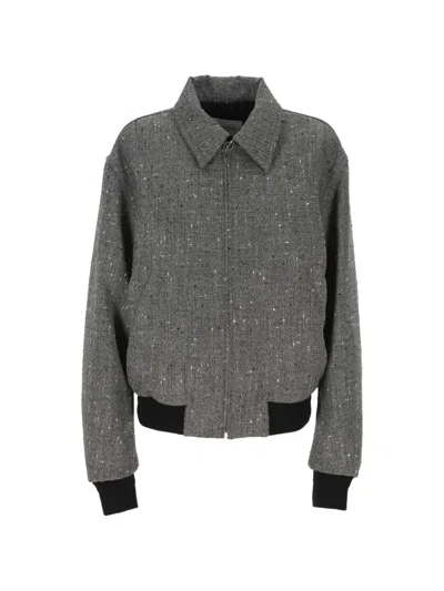 Armarium Flecked-wool Bomber Jacket In Gray