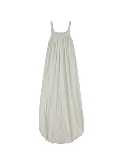 Armarium Gathered Balloon-hem Dress In White