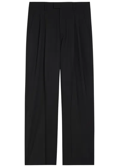 Armarium Giorgia Pleated Wide-leg Wool Trousers In Black