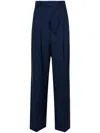 Armarium Giorgia Double-pleated Wide-leg Wool Pants In Blue