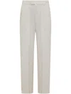 Armarium White Relaxed Flat Front Pants In White