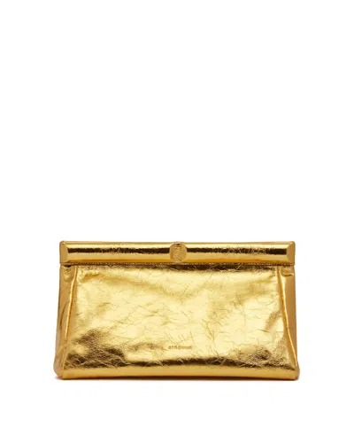 Armarium Gold Leather Clutch