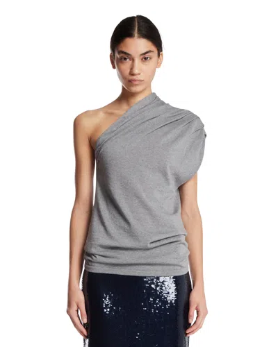 Armarium Gray One-shoulder Top In Gray Grigio   #626262