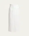 Armarium Greta Cotton Midi Skirt In Off-white