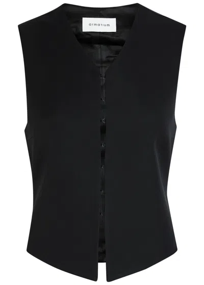Armarium Guia Wool And Satin Vest In Black
