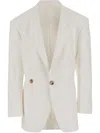 Armarium Hubby Single-breasted Cotton Jacket In White