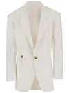 Armarium Hubby Single-breasted Cotton Jacket In White