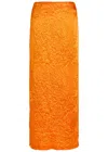 Armarium Jackie Crinkled Satin Maxi Skirt In Orange