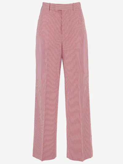 Armarium Juno Cotton Striped Trousers In Pink