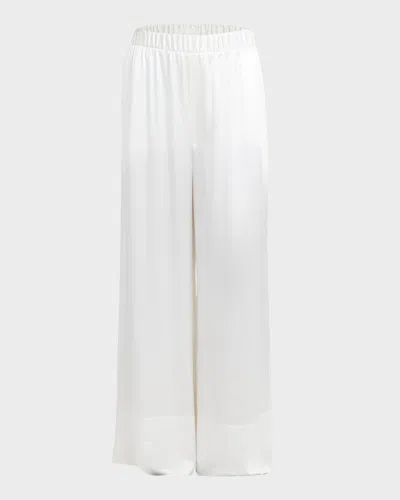 Armarium Kay Mid-rise Wide-leg Silk Pull-on Pants In White