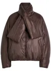 Armarium Lana Scarf-effect Padded Nylon Jacket In Brown