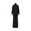 Armarium 'lara' Wool And Cashmere Long Dress In Blue