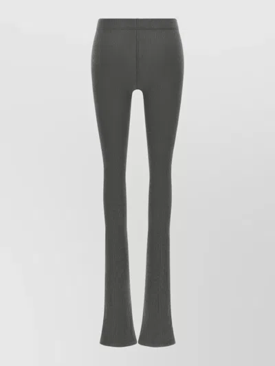 Armarium Lazlo High Waisted Flared Ribbed Pants In Gray