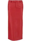Armarium Leather Column Skirt In Red