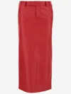 Armarium Leather Column Skirt In Red