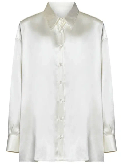 Armarium Leo Off-white Silk Satin Oversized Shirt