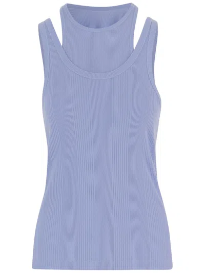 Armarium Light Blue Cotton Tank Top Two-piece In Purple