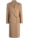 Armarium Long Double-breasted Coat In Neutrals
