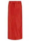 Armarium Leather Column Skirt In Red