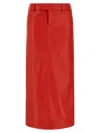 Armarium Leather Column Skirt In Red
