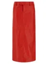 Armarium Leather Column Skirt In Red