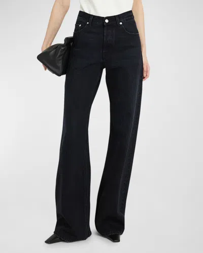 Armarium Luke High-rise Relaxed Straight-leg Denim Pants In Old Black