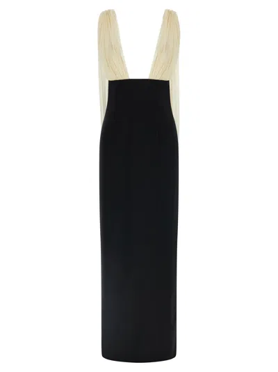 Armarium V-neck Maxi Dress In Black