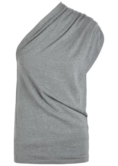 Armarium Marcella One-shoulder Wool And Cashmere-blend Top In Gray