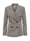 Armarium Sophisticated Double-breasted Wool Jacket For Fall/winter 2024 In Grigio