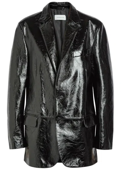 Armarium Noah Glossed Leather Blazer In Black