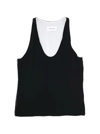 Armarium Raw-edge Scoop-neck Top In Black
