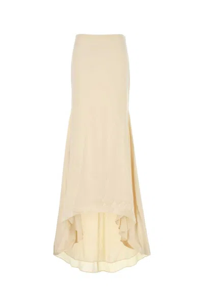 Armarium Rima Satin Silk-blend Skirt In Yellow