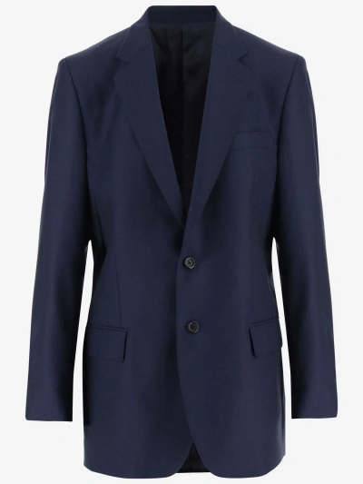 Armarium Single-breasted Wool Jacket In Blu