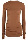 Armarium Sita Roll-trimmed Fine-knit Top In Brown