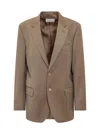 Armarium Brown Solid Notched Lapel Blazer In Brown