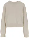 Armarium Stretch V-neck Cashmere Sweater In Neutral
