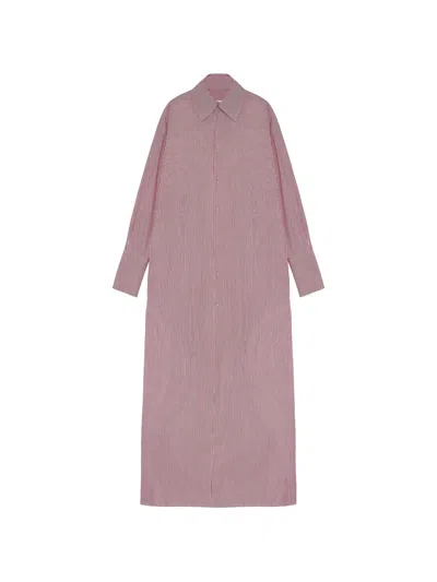 Armarium Red Striped-pattern Maxi Dress In Pink