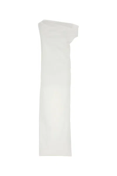 ARMARIUM ARMARIUM WHITE STRETCH POPLIN TICHE ONE-SHOULDER DRESS
