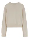 Armarium Stretch V-neck Cashmere Sweater In White