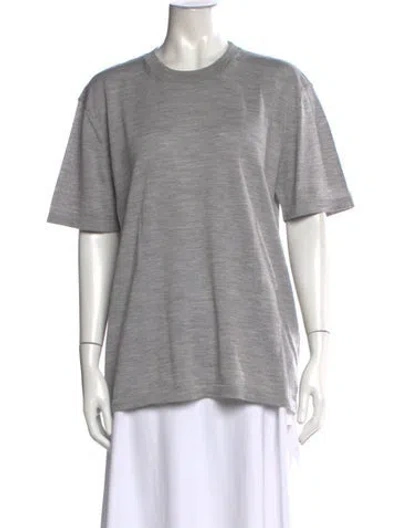Pre-owned Armarium Virgin Wool Crew Neck T-shirt In Gray