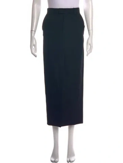 Pre-owned Armarium Virgin Wool Long Skirt In Green